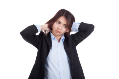 Genç Asyalı işkadını boyun ağrısı var