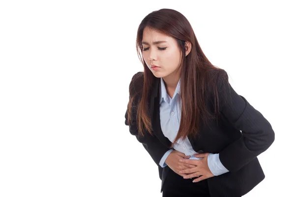 Giovane asiatico businesswoman got stomachache — Foto Stock