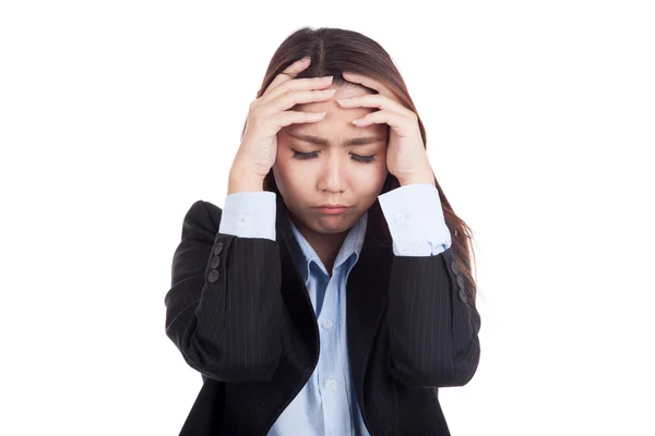 Young Asian businesswoman got sick and headache — Stock Photo, Image