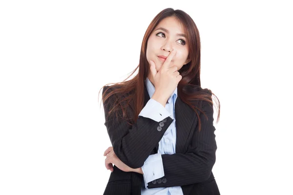 Young Asian businesswoman come up with an idea — Stock Photo, Image