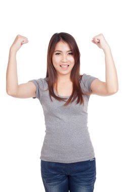 Genç Asyalı kadın başarı ile mutlu