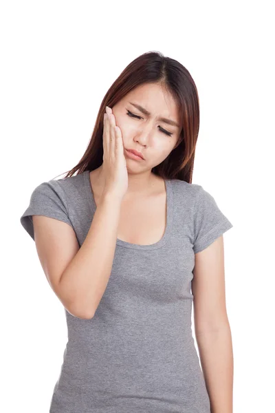 Young Asian woman got toothache — Stock Photo, Image