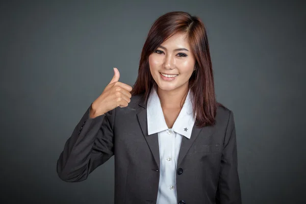 Asian business woman show thumbs up — Stock Photo, Image