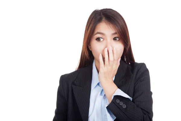 Young Asian businesswoman shocked look away — Stock Photo, Image