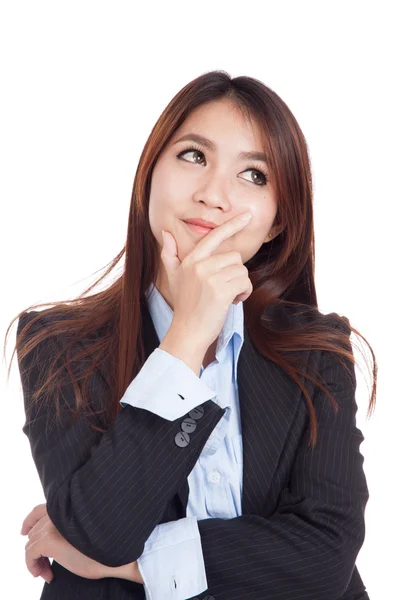 Junge asiatische Geschäftsfrau kommt auf eine Idee — Stockfoto