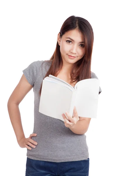 Young Asian woman with a book — Stock Photo, Image