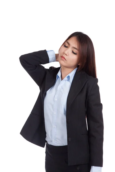 Young Asian businesswoman got neck pain — Stock Photo, Image