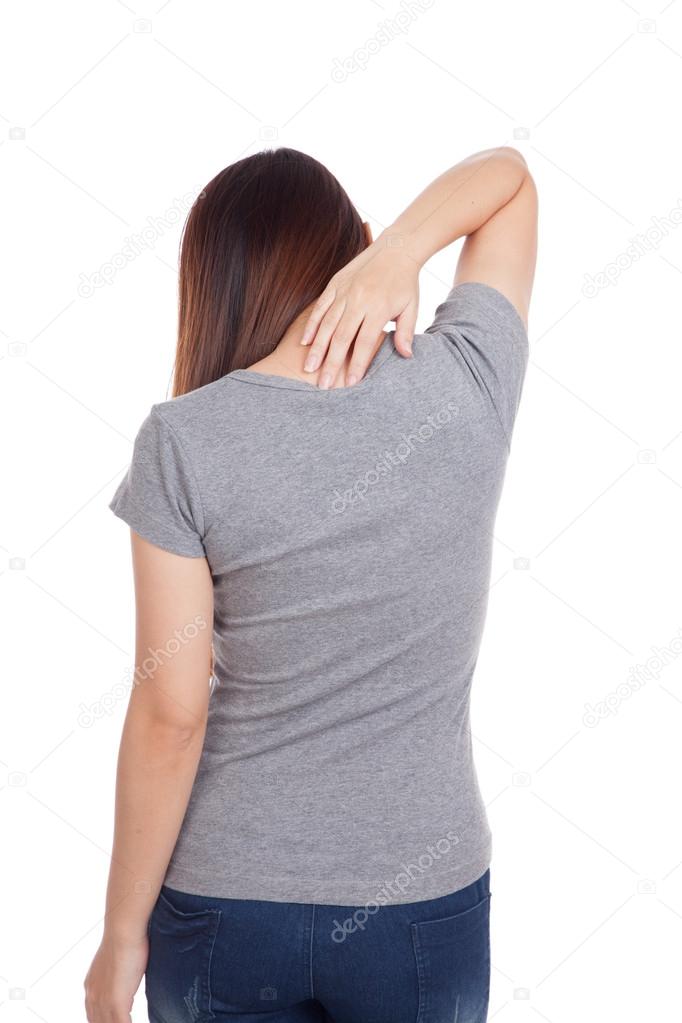 Young Asian woman got back pain