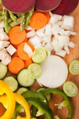 Renkli taze karışık sebze