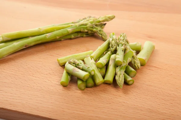 Chopped fresh raw asparagus — Stock Photo, Image