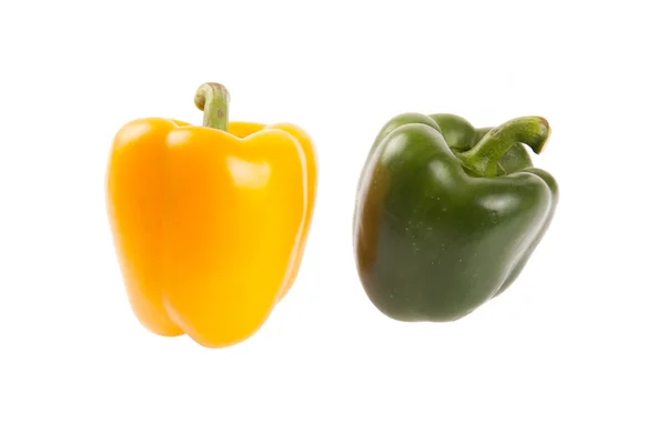 Gul och grön paprika — Stockfoto