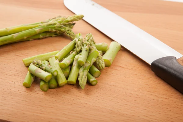 Chopped fresh raw asparagus — Stock Photo, Image