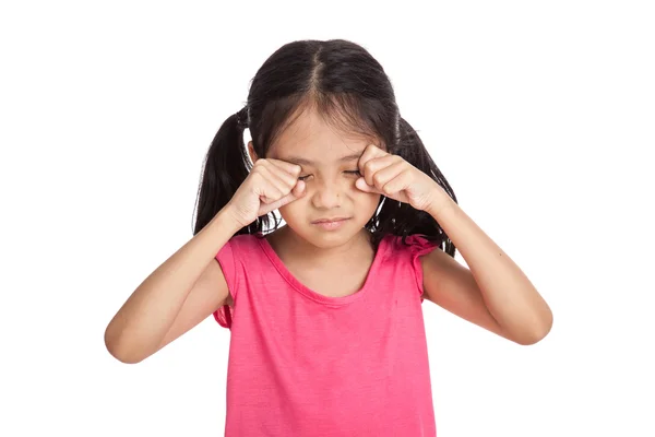 Piccola ragazza asiatica è triste e piangere — Foto Stock