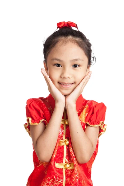 Asiatisches Mädchen im chinesischen Cheongsam-Kleid — Stockfoto