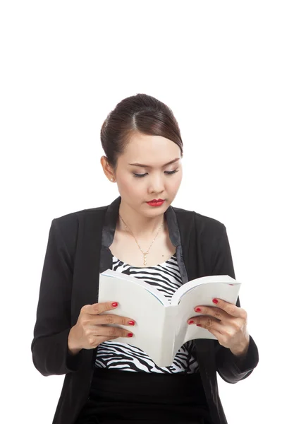 Young Asian business woman with a book — Stock Photo, Image