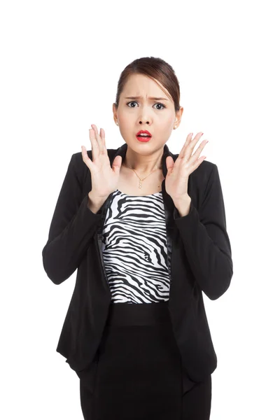 Shocked young Asian business woman — Stock Photo, Image