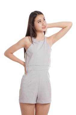 Genç Asyalı kadın boyun ağrısı var