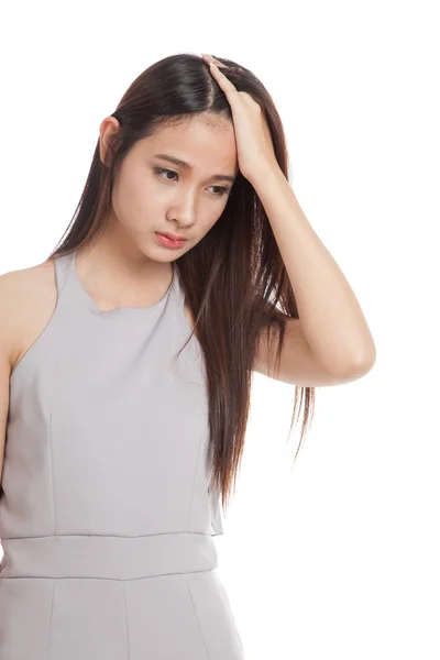 Young Asian woman got sick and headache — Stock Photo, Image