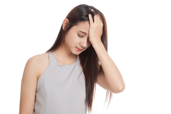 Young Asian woman got sick and headache — Stock Photo, Image