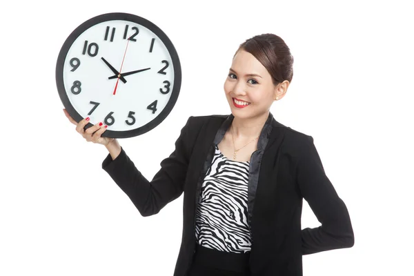 Joven asiático negocios mujer con un reloj — Foto de Stock