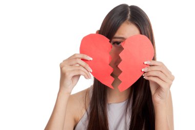 Güzel genç Asyalı kadın ile kırık kalp