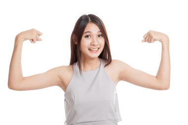 Güzel genç Asyalı kadın flex pazı