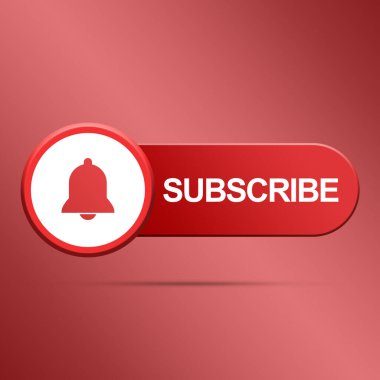 Zil ile abone ol. Kanal, haber, blog, program aboneliği için çan simgesini içeren kırmızı düğme bildirim gönder. Youtube 3d görüntüleme düğmesi