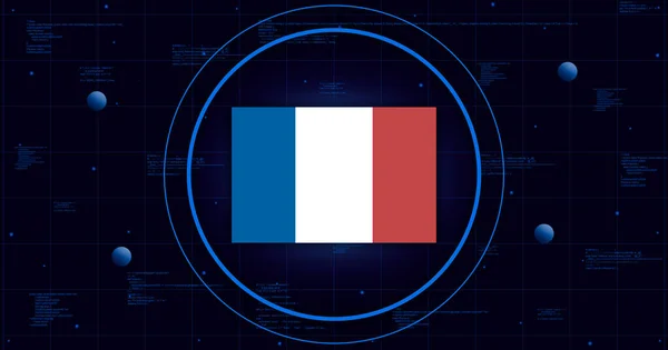 Flaga Francji Tle Technologicznym Renderowanie — Zdjęcie stockowe
