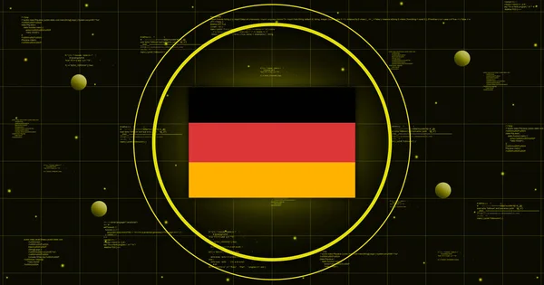 Bandeira Alemanha Fundo Tecnológico Renderização — Fotografia de Stock