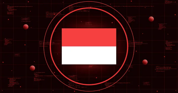 Σημαία Ινδονησίας Τεχνολογικό Υπόβαθρο Απόδοση — Φωτογραφία Αρχείου