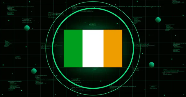Ирландский Флаг Технологическом Фоне Рендеринг — стоковое фото