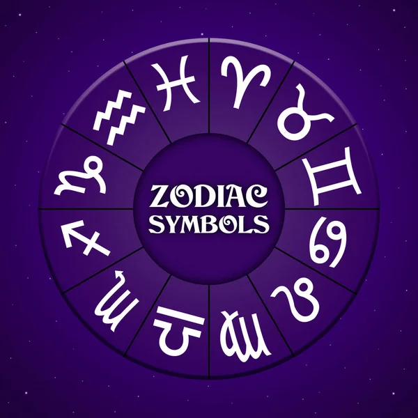 Zodiac Skyltar Hjul Astrologi Konstellationer Zodiaktecknen Återgivning — Stockfoto