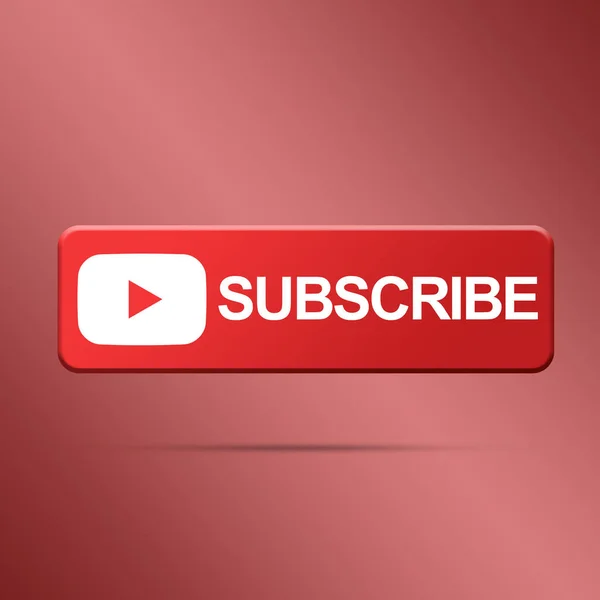 Subscribe button with youtube icon. Red button with yellow bell icon for subscribe on channel, news, blog, stream, send notifications. Youtube button 3d render