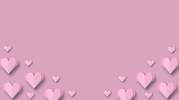 Papercut Rosa Herz Für Valentinstag Hintergrundkonzept Valentinstag Tag Der Liebe — Stockfoto