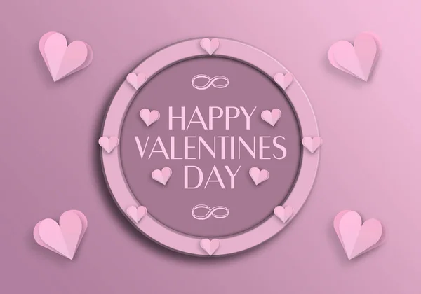 Valentijnsdag Decoratie Met Papieren Harten Valentijnsdag Dag Van Liefde Concept — Stockfoto