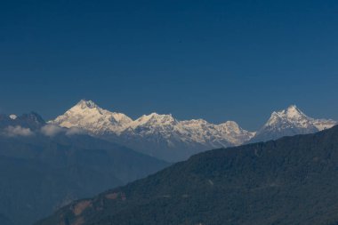 View of Mt Kanchenjunga as seen from Hanuman top in Gantok Sikkim India