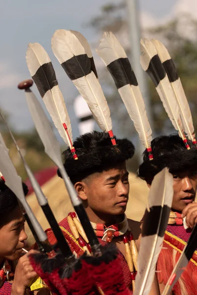 Aralık 2016 Hindistan Nagaland Kentindeki Kisama Heritage Köyünde Renkli Giysiler — Stok fotoğraf