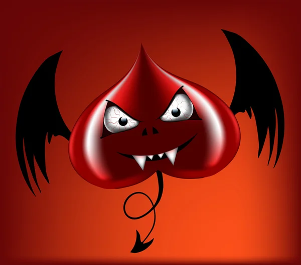 Evil red heart — Stock Vector