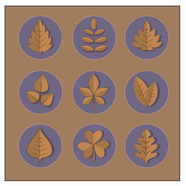 Simgeler şeklinde sonbahar yaprakları