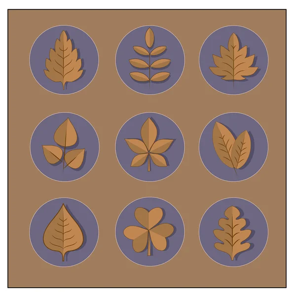 树叶在秋天的形状图标 — 图库矢量图片