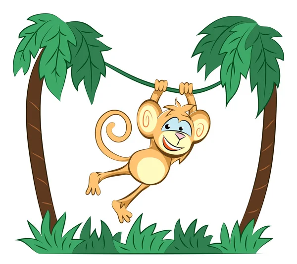 猿の手のひらにジャンプ — ストックベクタ