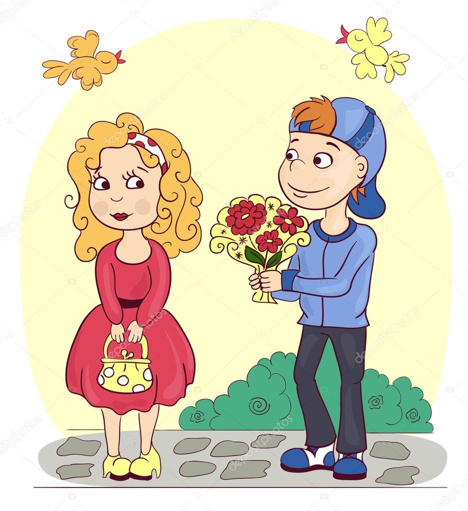 A couple in love, greeting card