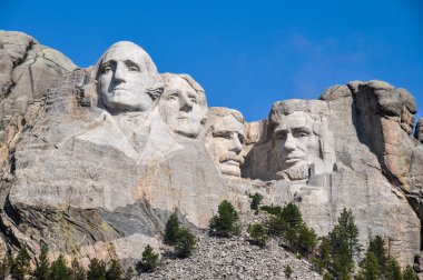 Famous US Presidents on Mount Rushmore National Monument, South  clipart