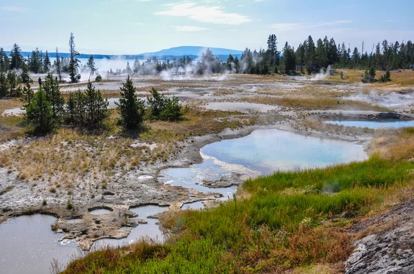 Een van de vele schilderachtige landschappen van het nationaal park yellowstone, — Stockfoto