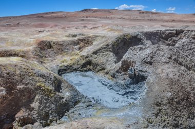 mudpools geysers sol manana, sur lipez, batı Bolivya
