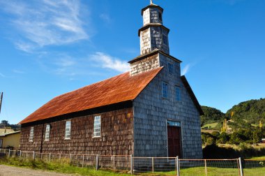 çok güzel renkli ve ahşap kiliseler, chiloe Adası, Şili