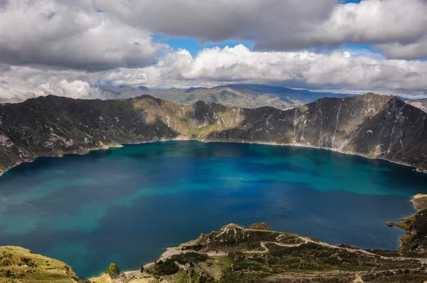 Quilotoa Kráterové jezero, Ekvádor — Stock fotografie