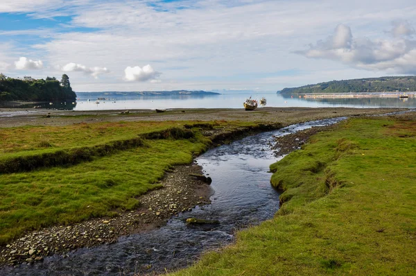 Sublima creek, ön chiloe, chile — Stockfoto