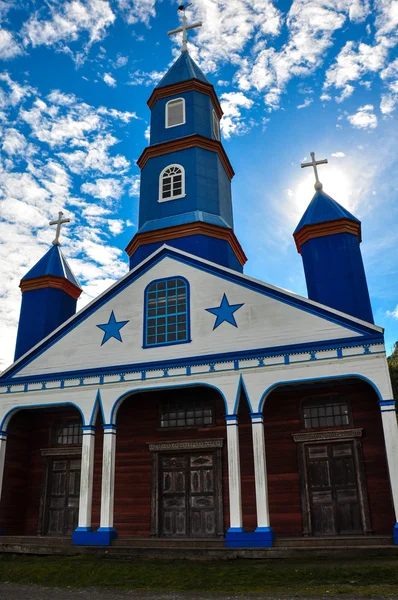 Gorgeous Colored and Wooden Churches, Chiloe Island, Chile — Stock Photo, Image