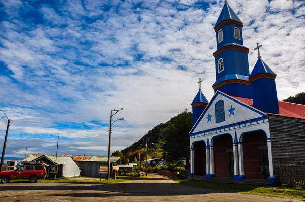 Gorgeous Colored and Wooden Churches, Chiloe Island, Chile — Stock Photo, Image